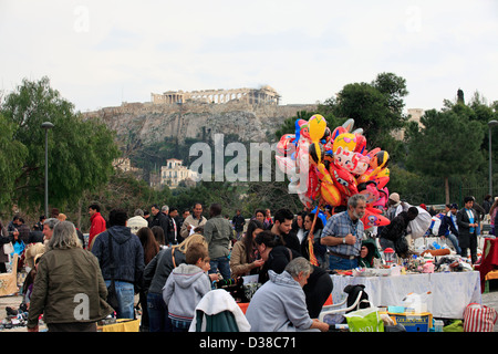 greece athens monastiraki apostolou pavlou a crowd during lent in the market Stock Photo