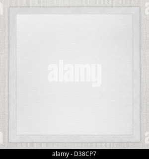 white paper background in white canvas frame or textile texture Stock Photo