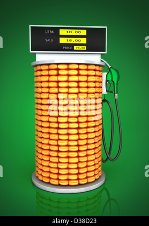 Illustrative image of corn fuel pump representing go green concept Stock Photo