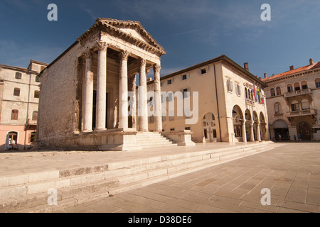 the the square in city Pula - Croatia Stock Photo