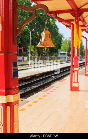 Hua Hin Railway Station, one of the most beautiful railway stations in Thailand Stock Photo