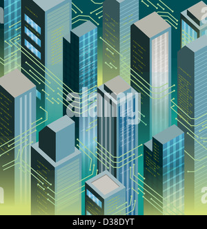 Illustration image of futuristic city Stock Photo