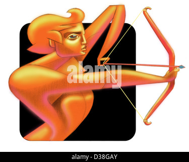 Close-up of a Sagittarius zodiac sign Stock Photo