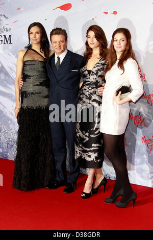 Famke Janssen, Jeremy Renner, Gemma Arterton and Pihla Viitala attending the premiere of 'Haensel und Gretel: Hexenjaeger / Hansel & Gretel: Witch Hunters' at Kino in der Kulturbrauerei, Berlin. February 12, 2013 Stock Photo