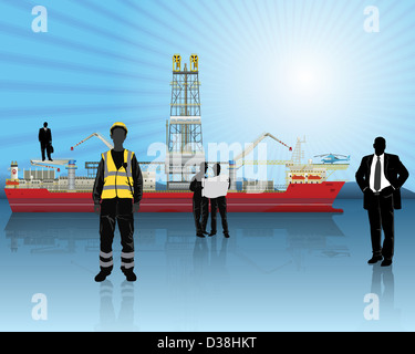 Illustrative representation of oil refinery, India Stock Photo
