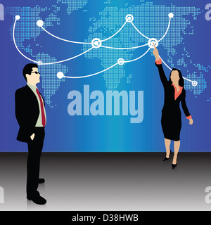 Illustrative representation showing the global expansion of Indian business Stock Photo