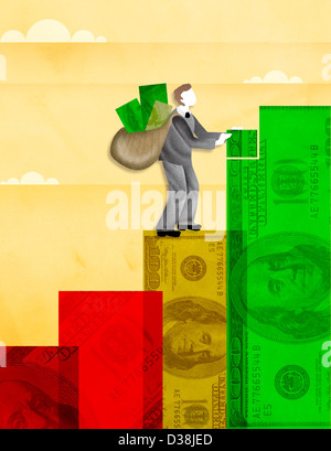 Illustrative representation showing recovery from recession Stock Photo