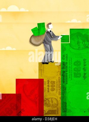 Illustrative representation showing recovery from recession Stock Photo