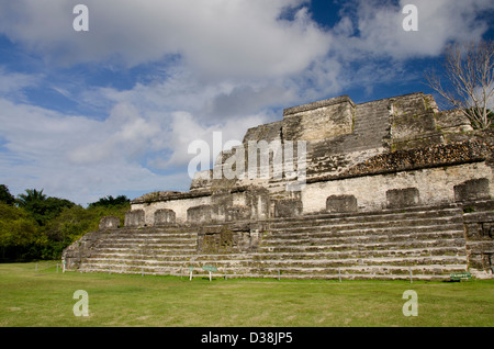 Belize, Altun Ha. Altun Ha, ruins of ancient Mayan ceremonial site from the Classic Period (1100 BC to AD 900). Stock Photo