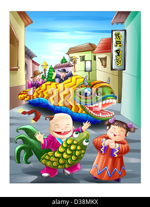 Celebration of Chinese New Year Stock Photo
