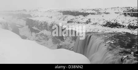 Waterfall in glacial landscape Stock Photo