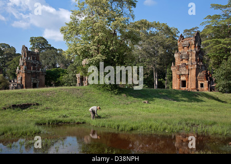 Suor Prat towers. Angkor. Cambodia Stock Photo