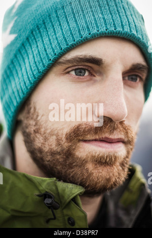 Close up of mans serious face Stock Photo