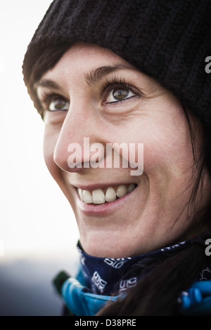 Close up of womans smiling face Stock Photo