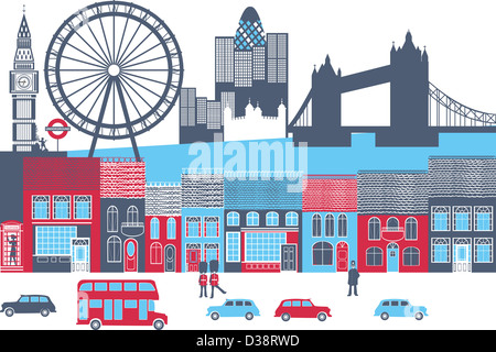 Montage of landmarks in a city, London, England Stock Photo