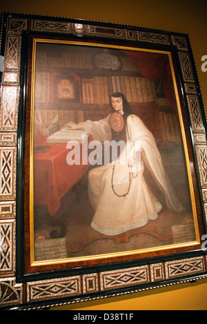 Sor Juana Inés de la Cruz, by Miguel Cabrera a Chapultepec Castle in Mexico City DF Stock Photo