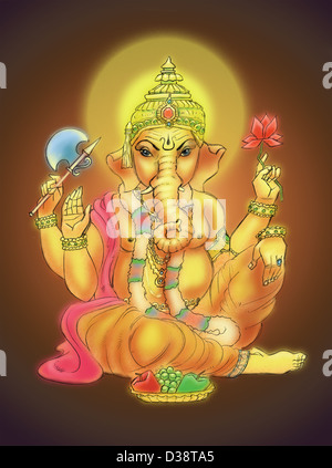 Indian God Ganesha, Indian Lord Ganesh, Indian Mythological Image of Ganesha  Stock Photo - Alamy