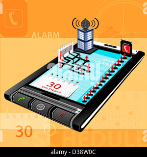 Use of a mobile phone as personal task manager Stock Photo