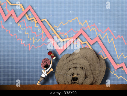 Illustrative representation showing stock market crash Stock Photo