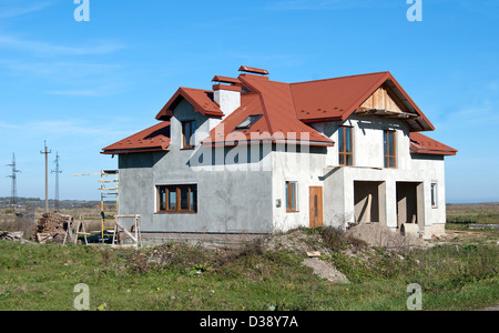 brick house under construction Stock Photo