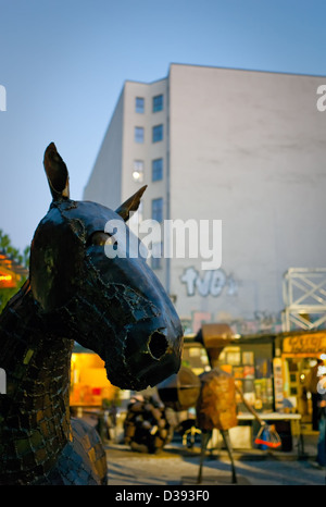 Berlin, Germany, metal artwork in the courtyard of the Kunsthaus Tacheles Stock Photo