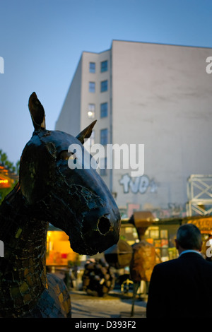 Berlin, Germany, metal artwork in the courtyard of the Kunsthaus Tacheles Stock Photo