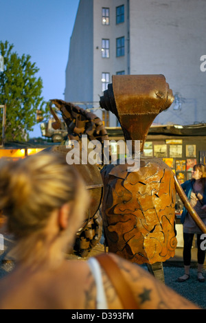 Berlin, Germany, metal artwork in the courtyard of the Kunsthaus Tacheles Stock Photo