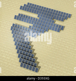 Solar panels in form of a rupee symbol Stock Photo