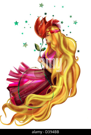 Illustration of Virgo zodiac sign Stock Photo