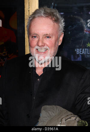 London, UK, 13th February 2013: Roger Taylor arrives for the Let It Be - gala night at the Savoy Theatre, The Strand. Stock Photo
