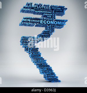 Business words forming Indian Rupee symbol Stock Photo