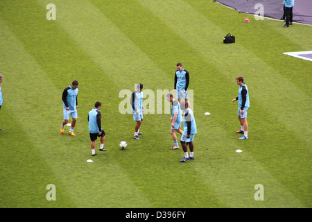 Manchester City Warm up at St James' Park, Newcastle 06/05/12 Stock Photo