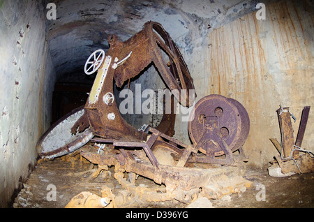 Remains of the WWII Higashi Port Searchlight Base on Hahajima, Ogasawara Islands, Tokyo, Japan Stock Photo