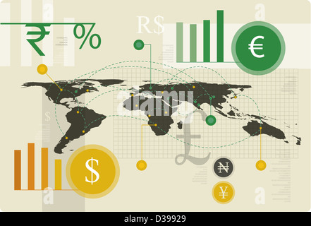 Illustrative image of currency exchange business Stock Photo