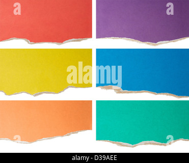 colorful torn cardboard collection Stock Photo