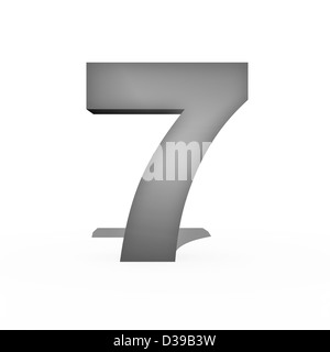 Numbers held by a hand isolated against a white background Stock Photo