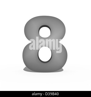 Numbers held by a hand isolated against a white background Stock Photo