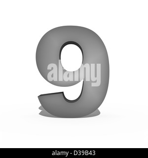 Numbers held by a hand isolated against a white background Stock Photo