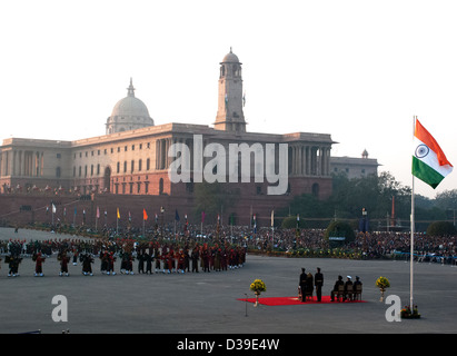 Beating Retreat Ceremony at Vijay Chowk, New Delhi, India. Stock Photo