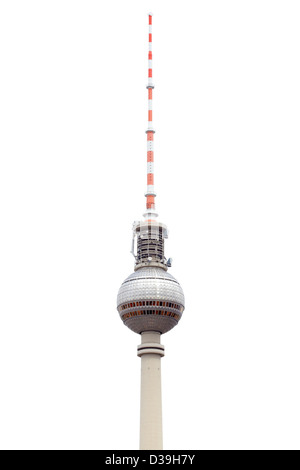 Tv tower in Berlin isolated on white Stock Photo