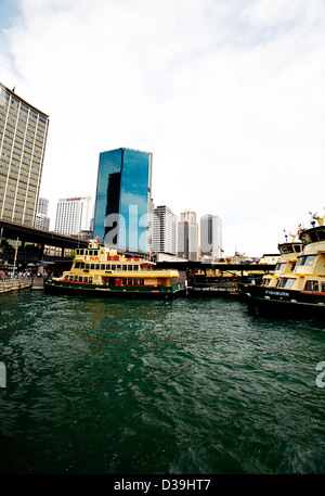 Two Sydney Ferries at Circular Quay, Sydney Australia Stock Photo