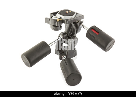 3 way pan tilt tripod head on a white background Stock Photo