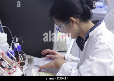 Scientist working in lab Stock Photo