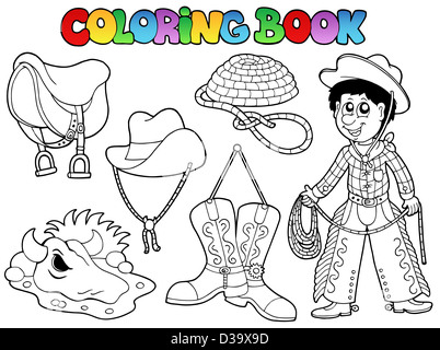 Coloring book country collection - thematic illustration. Stock Photo
