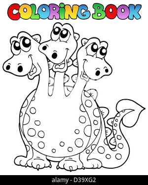 illustration dragon paint draw cartoon color danger art isolated Stock