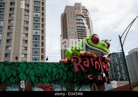 Rainforest Cafe on Clark street in Chicago IL Illinois USA Stock Photo