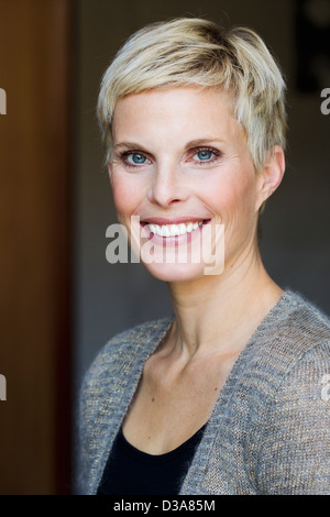 Close up of womans smiling face Stock Photo