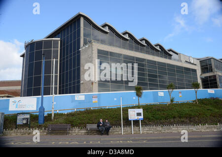 Bournemouth, UK. 14th February 2013. The demolition of the exterior of the much disliked Imax cinema in Bournemouth will begin on Friday 15 February 2013.. Credit John Beasley/Alamy live news.  Stock Photo