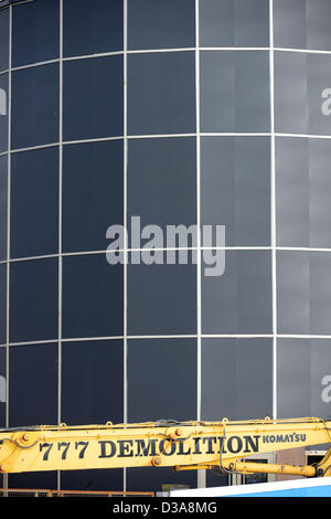 Bournemouth, UK. 14th February 2013. The demolition of the exterior of the much disliked Imax cinema in Bournemouth will begin on Friday 15 February 2013. Credit John Beasley/Alamy live news.  Stock Photo