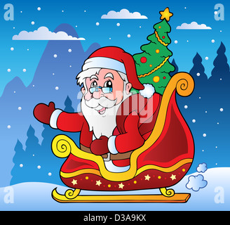 Winter scene with Christmas theme 3 - picture illustration. Stock Photo